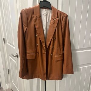 Women's Faux Leather Blazer